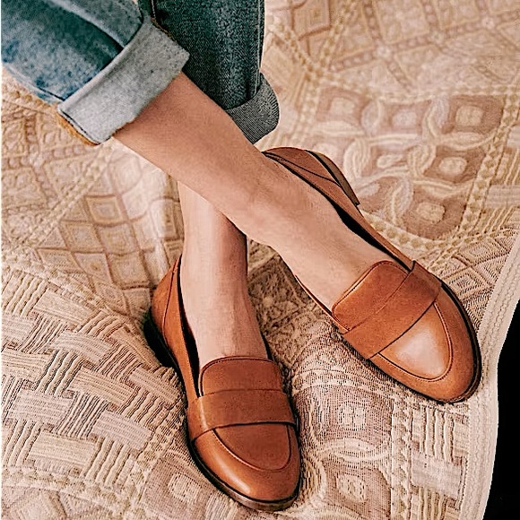 Sezane Shoes - Sézane Michel Loafers flats in Camel tan brown leather slip on Size 38/US 7